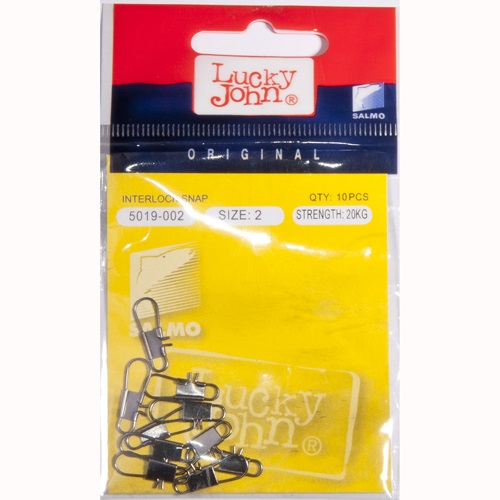 картинка Застежки Lucky John BLACK INTERLOCK SNAP Karabine 002 10шт. от магазина Fisherman Market