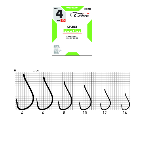картинка Крючки Cobra FEEDER сер. CF203 разм. 004 10шт. от магазина Fisherman Market