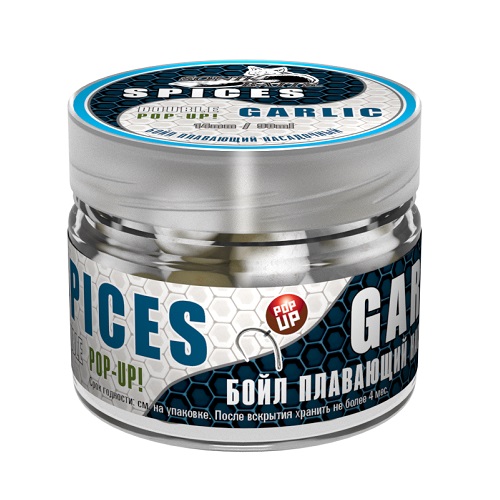 картинка Бойлы насад. плав. двух цв. Sonik Baits SPICES-GARLIC Fluo Pop-ups 14мм 90мл от магазина Fisherman Market
