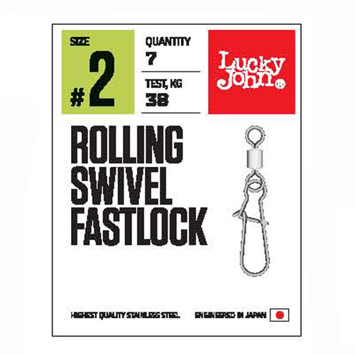 картинка Вертлюги c застеж. LJ Pro Series ROLLING SWIVEL FASTLOCK 002 7шт. от магазина Fisherman Market