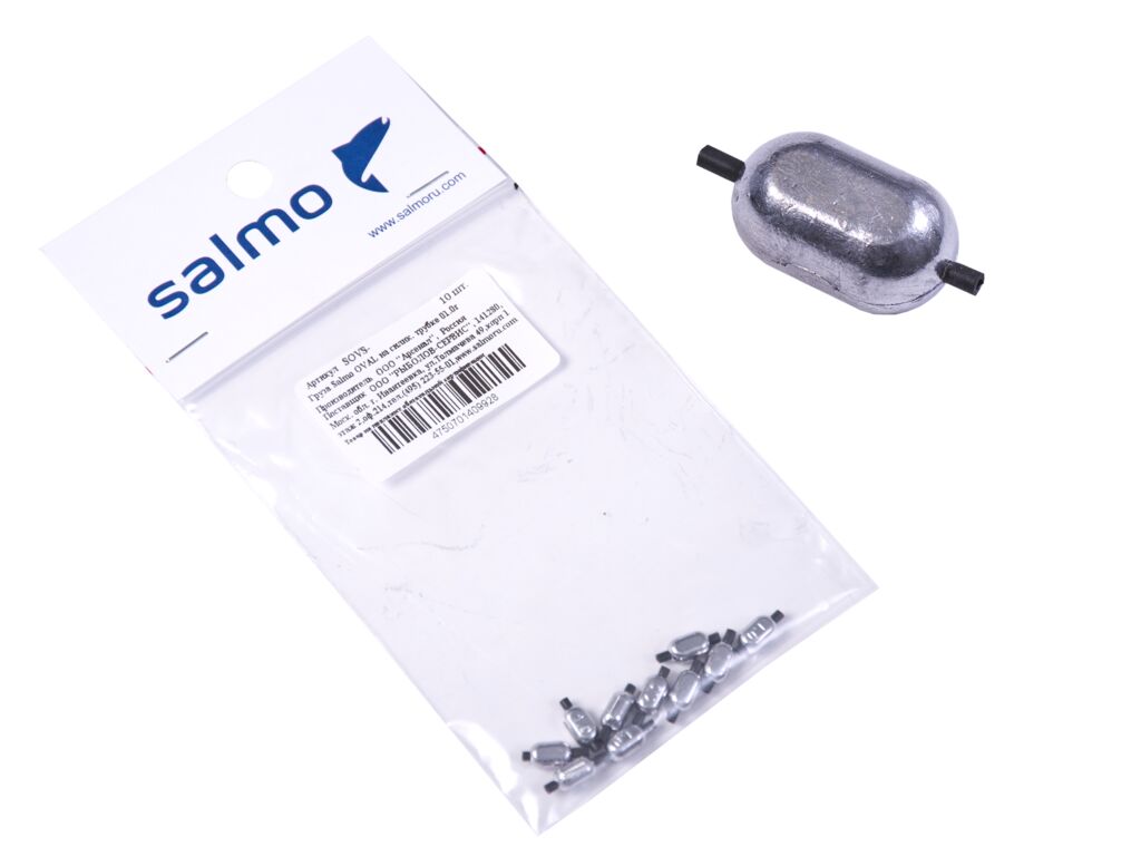 картинка Груза Salmo OVAL на силик. трубке 00.5г 10шт от магазина Fisherman Market