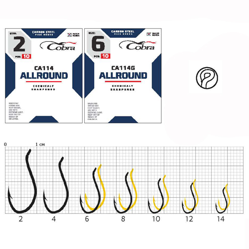 картинка Крючки Cobra ALLROUND сер. CA114G разм. 006 10шт. от магазина Fisherman Market