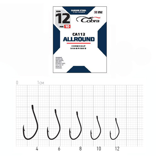 картинка Крючки Cobra ALLROUND сер. CA112 разм.006 10шт. от магазина Fisherman Market