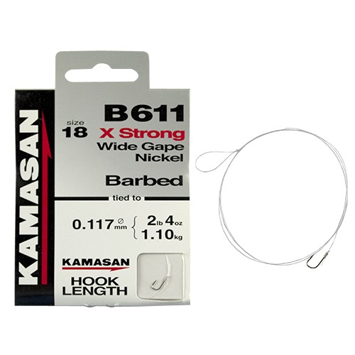 картинка Крючки Kamasan B611 Wide Gape Strong с поводком от магазина Fisherman Market