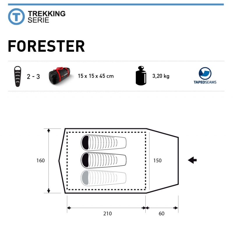 картинка Палатка Trimm Trekking FORESTER 2+1 от магазина Fisherman Market