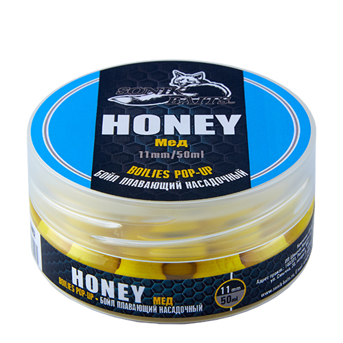 картинка Бойлы насадочные плавающие Sonik Baits HONEY Fluo Pop-ups 11мм 50мл (Мед) от магазина Fisherman Market