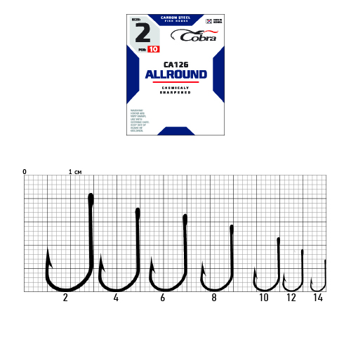 картинка Крючки Cobra ALLROUND сер. CA126 разм. 004 10шт. от магазина Fisherman Market