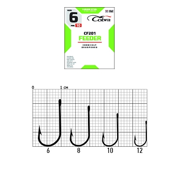 картинка Крючки Cobra FEEDER сер. CF201 разм. 006 10шт. от магазина Fisherman Market