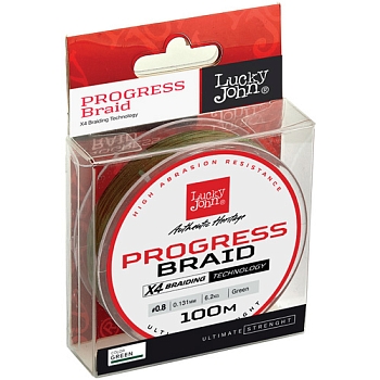 картинка Леска плетёная Lucky John Progress BRAID Green 100/013 от магазина Fisherman Market