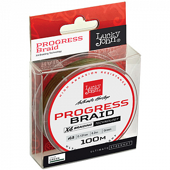 картинка Леска плетёная Lucky John Progress BRAID Green 100/013 от магазина Fisherman Market