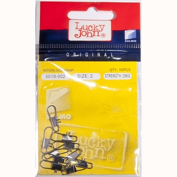 картинка Застежки Lucky John BLACK INTERLOCK SNAP Karabine 002 10шт. от магазина Fisherman Market