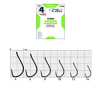 картинка Крючки Cobra FEEDER сер. CF203 разм. 004 10шт. от магазина Fisherman Market