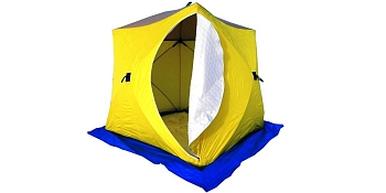 картинка Палатка рыбака КУБ-3 трехслойная брезент (Стэк) от магазина Fisherman Market