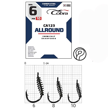 картинка Крючки Cobra ALLROUND сер. CA123 разм. 008 10шт. от магазина Fisherman Market