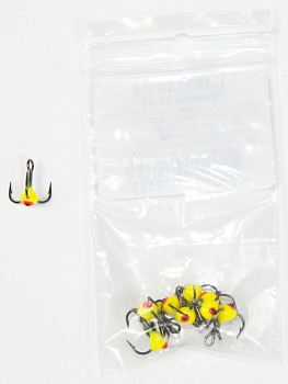 картинка Крючок-тройник для приманок Lucky John с каплей цвет. разм.014/04 от магазина Fisherman Market