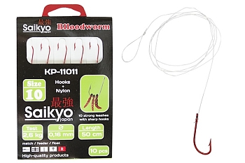 картинка Крючки с поводками Saikyo KP-11011 Blloodworm от магазина Fisherman Market