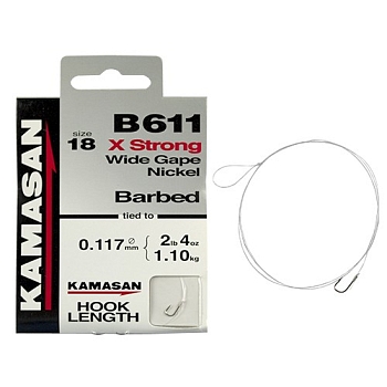 картинка Крючки Kamasan B611 Wide Gape Strong с поводком от магазина Fisherman Market