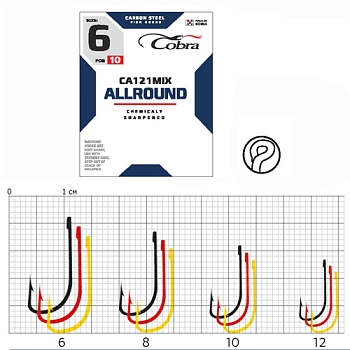 картинка Крючки Cobra ALLROUND сер. CA121MIX разм. 006 10шт. от магазина Fisherman Market