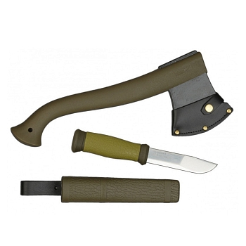 картинка Набор Morakniv Outdoor Kit MG green , нож Mora 2000 + топор  от магазина Fisherman Market