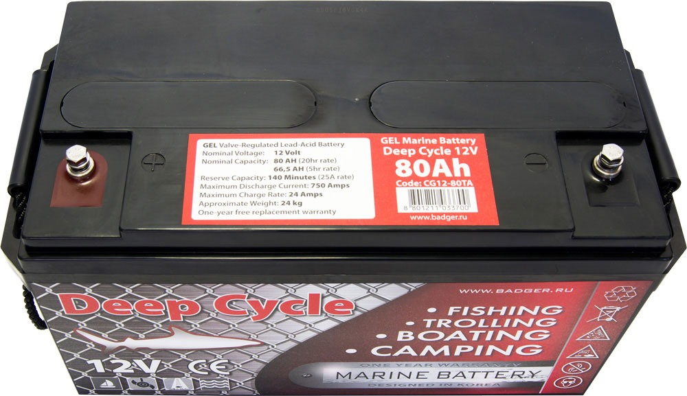 картинка Аккумулятор MARINE DEEP CYCLE GEL (глубокой разрядки, 80 а/ч) от магазина Fisherman Market